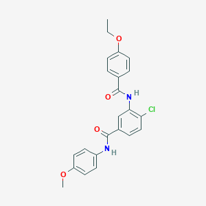 molecular formula C23H21ClN2O4 B309119 4-chloro-3-[(4-ethoxybenzoyl)amino]-N-(4-methoxyphenyl)benzamide 