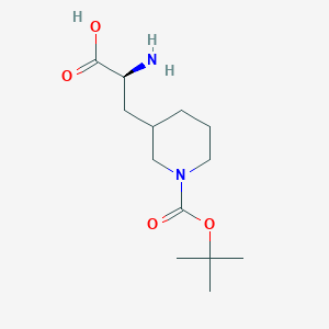molecular formula C13H24N2O4 B3091208 (2S)-2-Amino-3-(1-(tert-butoxycarbonyl)piperidin-3-yl)propanoic acid CAS No. 1217514-76-5