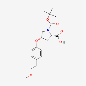 molecular formula C19H27NO6 B3091217 (2S,4S)-1-(Tert-butoxycarbonyl)-4-[4-(2-methoxy-ethyl)phenoxy]-2-pyrrolidinecarboxylic acid CAS No. 1217603-63-8