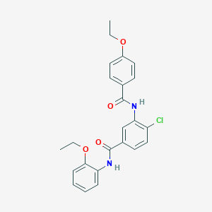 molecular formula C24H23ClN2O4 B309122 4-chloro-3-[(4-ethoxybenzoyl)amino]-N-(2-ethoxyphenyl)benzamide 