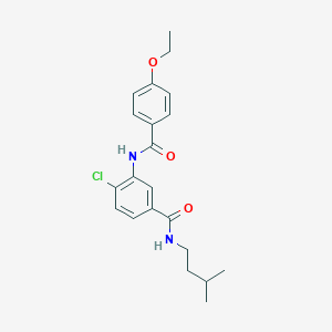 molecular formula C21H25ClN2O3 B309125 4-chloro-3-[(4-ethoxybenzoyl)amino]-N-isopentylbenzamide 