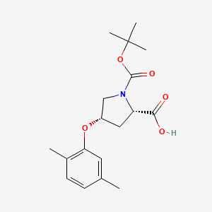 molecular formula C18H25NO5 B3091263 (2S,4S)-1-(Tert-butoxycarbonyl)-4-(2,5-dimethyl-phenoxy)-2-pyrrolidinecarboxylic acid CAS No. 1217625-97-2