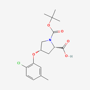 molecular formula C17H22ClNO5 B3091270 (2S,4S)-1-(叔丁氧羰基)-4-(2-氯-5-甲基苯氧基)-2-吡咯烷羧酸 CAS No. 1217627-98-9