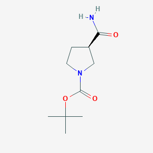 molecular formula C10H18N2O3 B3091285 tert-butyl (3R)-3-carbamoylpyrrolidine-1-carboxylate CAS No. 1217634-97-3