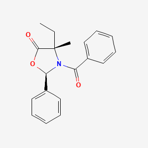 molecular formula C19H19NO3 B3091288 (2R,4S)-3-苯甲酰基-4-乙基-4-甲基-2-苯基恶唑烷-5-酮 CAS No. 1217638-80-6