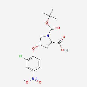 molecular formula C16H19ClN2O7 B3091323 (2S,4S)-1-(Tert-butoxycarbonyl)-4-(2-chloro-4-nitrophenoxy)-2-pyrrolidinecarboxylic acid CAS No. 1217655-21-4