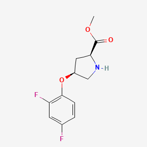 molecular formula C12H13F2NO3 B3091330 甲基 (2S,4S)-4-(2,4-二氟苯氧基)-2-吡咯烷甲酸酯 CAS No. 1217655-31-6