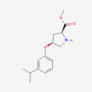 molecular formula C15H21NO3 B3091334 Methyl (2S,4S)-4-(3-isopropylphenoxy)-2-pyrrolidinecarboxylate CAS No. 1217666-22-2