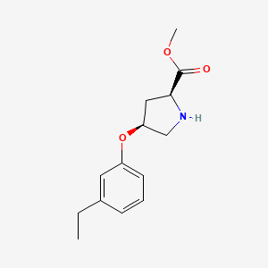 molecular formula C14H19NO3 B3091335 Methyl (2S,4S)-4-(3-ethylphenoxy)-2-pyrrolidinecarboxylate CAS No. 1217668-92-2