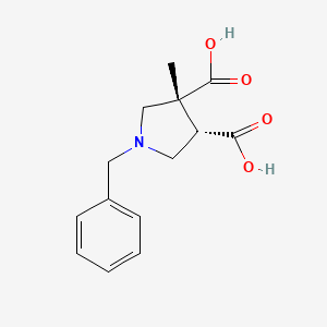 molecular formula C14H17NO4 B3091352 (3R,4S)-1-benzyl-3-methylpyrrolidine-3,4-dicarboxylic acid CAS No. 1217673-08-9