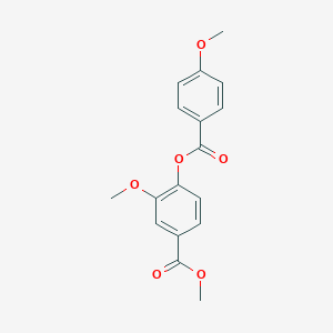molecular formula C17H16O6 B309136 Methyl 3-methoxy-4-[(4-methoxybenzoyl)oxy]benzoate 