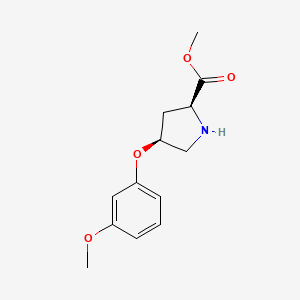 molecular formula C13H17NO4 B3091362 Methyl (2S,4S)-4-(3-methoxyphenoxy)-2-pyrrolidinecarboxylate CAS No. 1217691-14-9