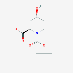 molecular formula C11H18NO5- B3091372 (2R,4S)-4-Hydroxy-1-[(2-methylpropan-2-yl)oxycarbonyl]piperidine-2-carboxylate CAS No. 1217699-64-3