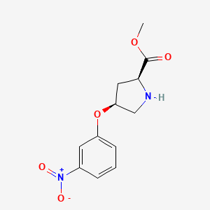 molecular formula C12H14N2O5 B3091378 Methyl (2S,4S)-4-(3-nitrophenoxy)-2-pyrrolidinecarboxylate CAS No. 1217699-85-8