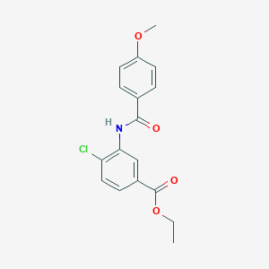 molecular formula C17H16ClNO4 B309138 Ethyl 4-chloro-3-[(4-methoxybenzoyl)amino]benzoate 