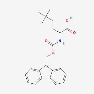 molecular formula C23H27NO4 B3091386 (S)-2-((((9H-芴-9-基)甲氧基)羰基)氨基)-5,5-二甲基己酸 CAS No. 1217704-60-3