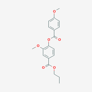 molecular formula C19H20O6 B309139 Propyl 3-methoxy-4-[(4-methoxybenzoyl)oxy]benzoate 