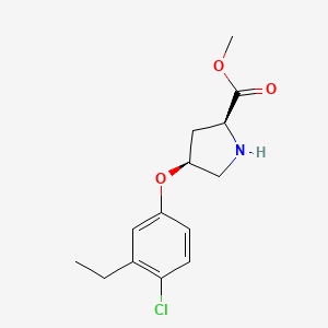molecular formula C14H18ClNO3 B3091393 Methyl (2S,4S)-4-(4-chloro-3-ethylphenoxy)-2-pyrrolidinecarboxylate CAS No. 1217705-84-4