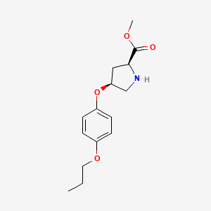 molecular formula C15H21NO4 B3091401 Methyl (2S,4S)-4-(4-propoxyphenoxy)-2-pyrrolidinecarboxylate CAS No. 1217706-21-2