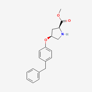 molecular formula C19H21NO3 B3091425 Methyl (2S,4S)-4-(4-benzylphenoxy)-2-pyrrolidinecarboxylate CAS No. 1217720-97-2