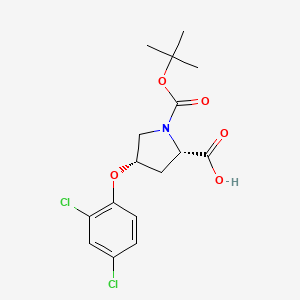 molecular formula C16H19Cl2NO5 B3091429 (2S,4S)-1-(Tert-butoxycarbonyl)-4-(2,4-dichloro-phenoxy)-2-pyrrolidinecarboxylic acid CAS No. 1217721-42-0