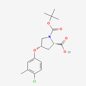 molecular formula C17H22ClNO5 B3091435 (2S,4S)-1-(叔丁氧羰基)-4-(4-氯-3-甲基苯氧基)-2-吡咯烷羧酸 CAS No. 1217723-05-1