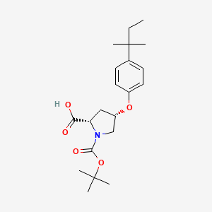 molecular formula C21H31NO5 B3091446 (2S,4S)-1-(Tert-butoxycarbonyl)-4-[4-(tert-pentyl)phenoxy]-2-pyrrolidinecarboxylic acid CAS No. 1217725-88-6