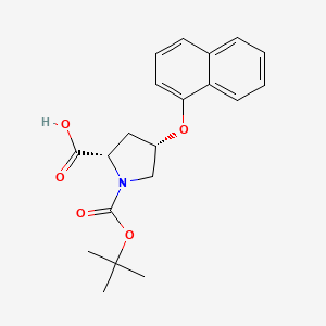 molecular formula C20H23NO5 B3091454 (2S,4S)-1-(Tert-butoxycarbonyl)-4-(1-naphthyloxy)-2-pyrrolidinecarboxylic acid CAS No. 1217726-49-2