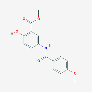 molecular formula C16H15NO5 B309146 Methyl 2-hydroxy-5-[(4-methoxybenzoyl)amino]benzoate 
