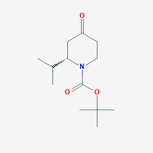 molecular formula C13H23NO3 B3091460 tert-Butyl (2S)-2-isopropyl-4-oxopiperidine-1-carboxylate CAS No. 1217732-08-5