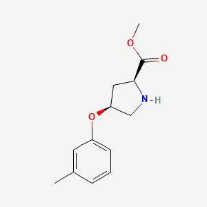 molecular formula C13H17NO3 B3091464 Methyl (2S,4S)-4-(3-methylphenoxy)-2-pyrrolidinecarboxylate CAS No. 1217733-49-7