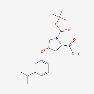 molecular formula C19H27NO5 B3091476 (2S,4S)-1-(Tert-butoxycarbonyl)-4-(3-isopropyl-phenoxy)-2-pyrrolidinecarboxylic acid CAS No. 1217748-72-5
