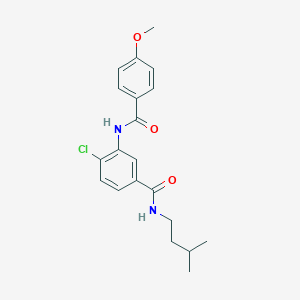 molecular formula C20H23ClN2O3 B309148 4-chloro-N-isopentyl-3-[(4-methoxybenzoyl)amino]benzamide 