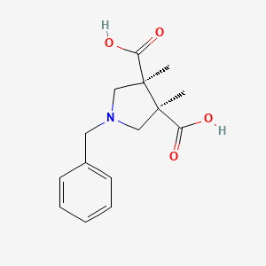molecular formula C15H19NO4 B3091482 (3R,4S)-1-benzyl-3,4-dimethylpyrrolidine-3,4-dicarboxylic acid CAS No. 1217752-40-3
