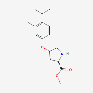 molecular formula C16H23NO3 B3091492 Methyl (2S,4S)-4-(4-isopropyl-3-methylphenoxy)-2-pyrrolidinecarboxylate CAS No. 1217756-39-2