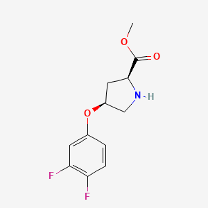molecular formula C12H13F2NO3 B3091499 Methyl (2S,4S)-4-(3,4-difluorophenoxy)-2-pyrrolidinecarboxylate CAS No. 1217759-06-2
