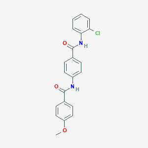 molecular formula C21H17ClN2O3 B309150 N-(2-chlorophenyl)-4-[(4-methoxybenzoyl)amino]benzamide 