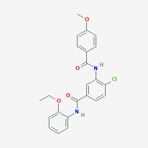 molecular formula C23H21ClN2O4 B309151 4-chloro-N-(2-ethoxyphenyl)-3-[(4-methoxybenzoyl)amino]benzamide 