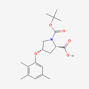 molecular formula C19H27NO5 B3091527 (2S,4S)-1-(Tert-butoxycarbonyl)-4-(2,3,5-trimethylphenoxy)-2-pyrrolidinecarboxylic acid CAS No. 1217778-76-1
