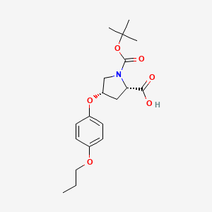 molecular formula C19H27NO6 B3091529 (2S,4S)-1-(Tert-butoxycarbonyl)-4-(4-propoxy-phenoxy)-2-pyrrolidinecarboxylic acid CAS No. 1217782-76-7