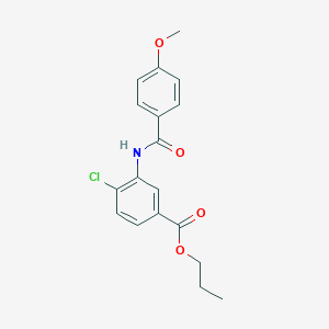 molecular formula C18H18ClNO4 B309153 Propyl 4-chloro-3-[(4-methoxybenzoyl)amino]benzoate 