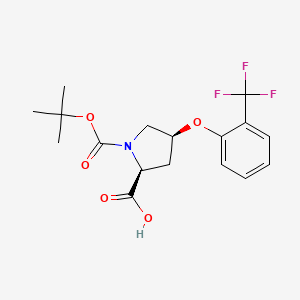 molecular formula C17H20F3NO5 B3091537 (2S,4S)-1-(Tert-butoxycarbonyl)-4-[2-(trifluoro-methyl)phenoxy]-2-pyrrolidinecarboxylic acid CAS No. 1217786-49-6