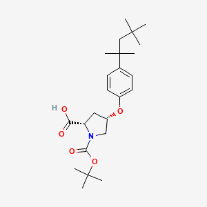 molecular formula C24H37NO5 B3091546 (2S,4S)-1-(Tert-butoxycarbonyl)-4-[4-(1,1,3,3-tetramethylbutyl)phenoxy]-2-pyrrolidinecarboxylic acid CAS No. 1217802-66-8