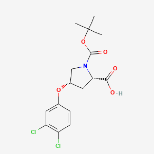 molecular formula C16H19Cl2NO5 B3091549 (2S,4S)-1-(Tert-butoxycarbonyl)-4-(3,4-dichloro-phenoxy)-2-pyrrolidinecarboxylic acid CAS No. 1217803-05-8