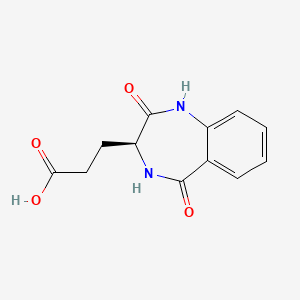 molecular formula C12H12N2O4 B3091555 3-[(3S)-2,5-dioxo-2,3,4,5-tetrahydro-1H-1,4-benzodiazepin-3-yl]propanoic acid CAS No. 1217809-77-2
