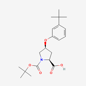 molecular formula C20H29NO5 B3091589 (2S,4S)-1-(Tert-butoxycarbonyl)-4-[3-(tert-butyl)-phenoxy]-2-pyrrolidinecarboxylic acid CAS No. 1217838-70-4