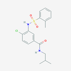 molecular formula C18H21ClN2O3S B309159 4-chloro-3-[(2-methylphenyl)sulfonylamino]-N-(2-methylpropyl)benzamide 