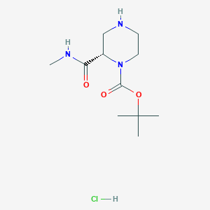 molecular formula C11H22ClN3O3 B3091596 (S)-tert-Butyl 2-(methylcarbamoyl)piperazine-1-carboxylate hydrochloride CAS No. 1217841-04-7