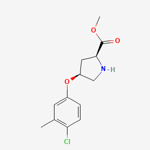 molecular formula C13H16ClNO3 B3091603 Methyl (2S,4S)-4-(4-chloro-3-methylphenoxy)-2-pyrrolidinecarboxylate CAS No. 1217844-23-9