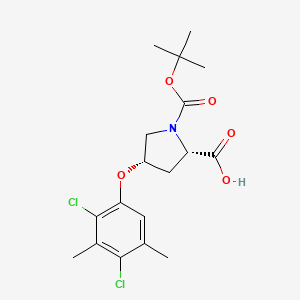molecular formula C18H23Cl2NO5 B3091628 (2S,4S)-1-(Tert-butoxycarbonyl)-4-(2,4-dichloro-3,5-dimethylphenoxy)-2-pyrrolidinecarboxylic acid CAS No. 1217856-90-0